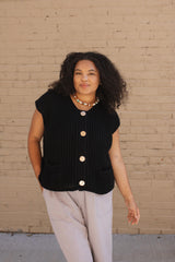 Tess Knit Vest - Black