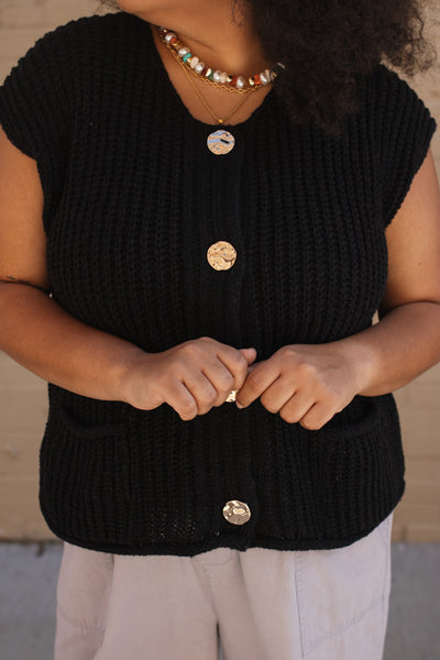 Tess Knit Vest - Black