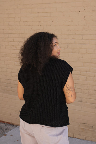 Tess Knit Vest - Black