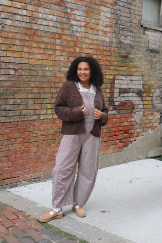 Hollis Striped Barrel Overalls