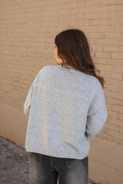Hazel Button Down Cardigan Sweater - Heather Gray