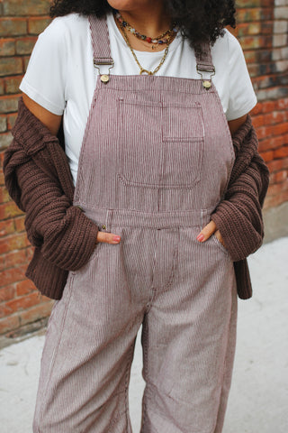 Hollis Striped Barrel Overalls