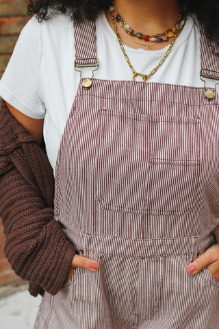 Hollis Striped Barrel Overalls