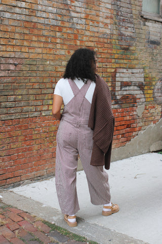 Hollis Striped Barrel Overalls