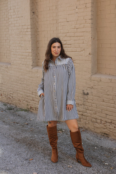 Emery Striped Shirt Dress