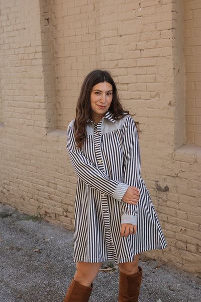 Emery Striped Shirt Dress