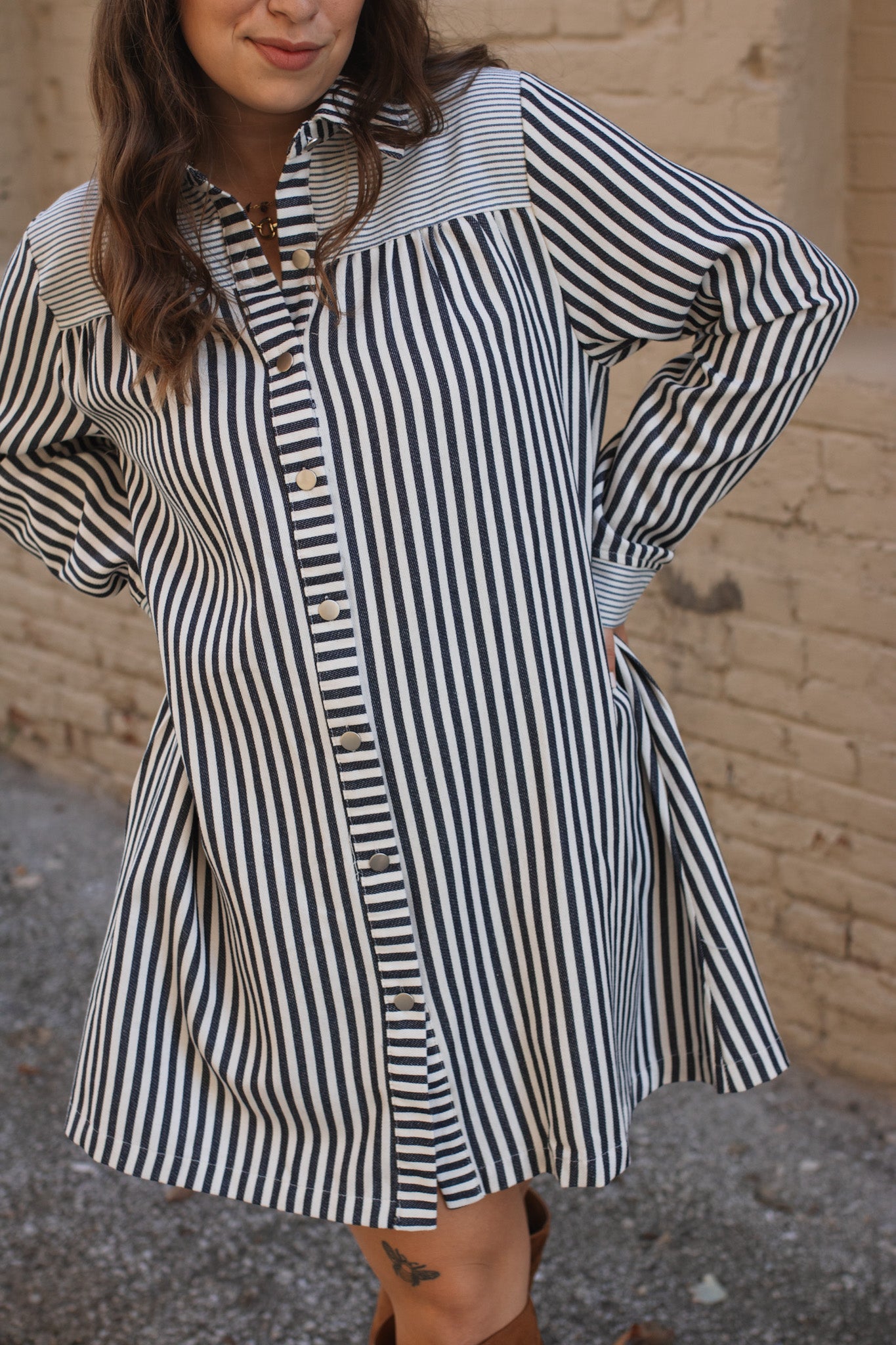 Emery Striped Shirt Dress