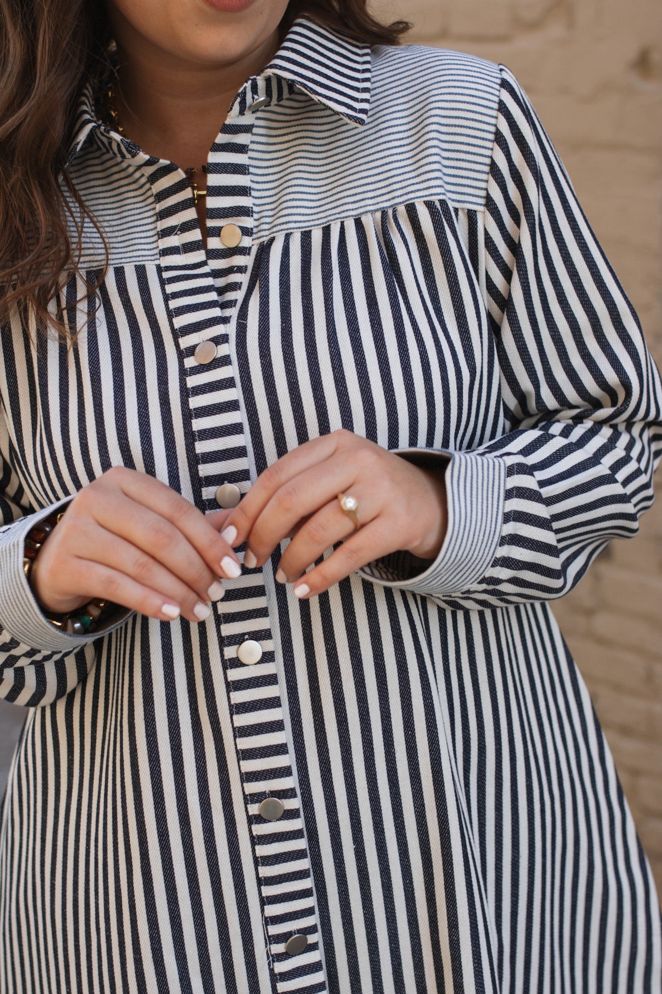 Emery Striped Shirt Dress