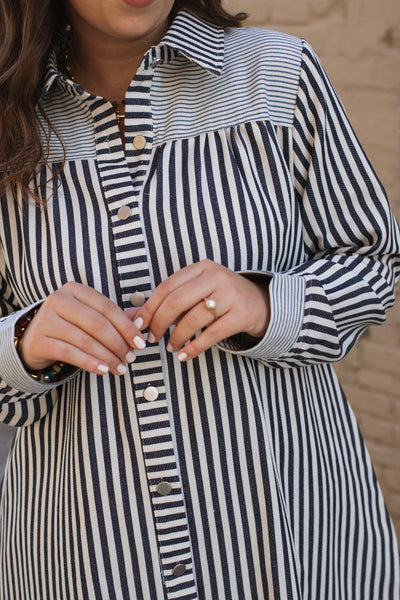 Emery Striped Shirt Dress