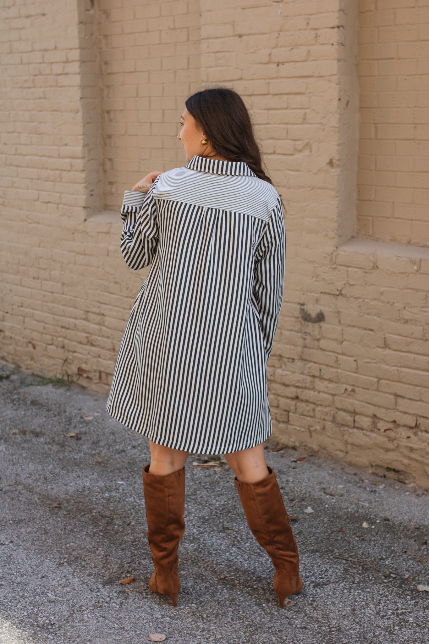Emery Striped Shirt Dress
