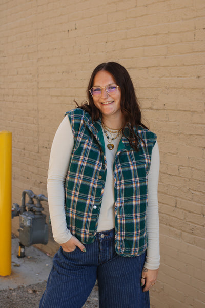 Emery Snap Button High Neck Vest