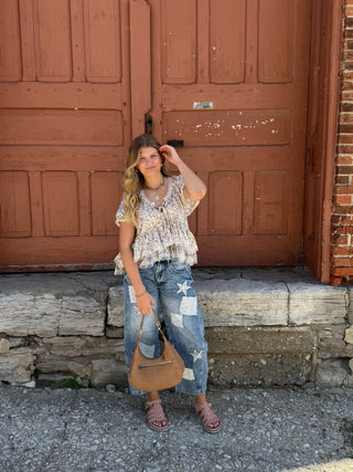 Briar Patchwork Barrel Jeans