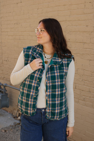Emery Snap Button High Neck Vest