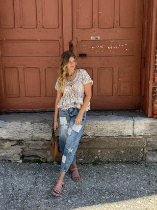 Briar Patchwork Barrel Jeans