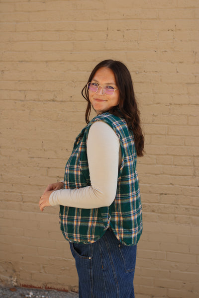 Emery Snap Button High Neck Vest