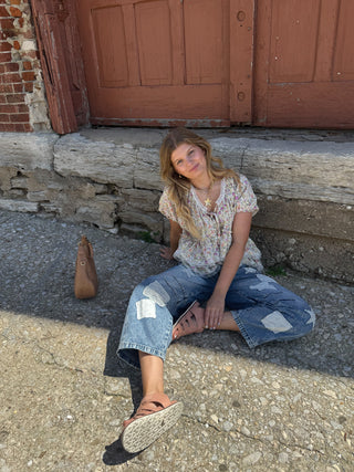 Briar Patchwork Barrel Jeans