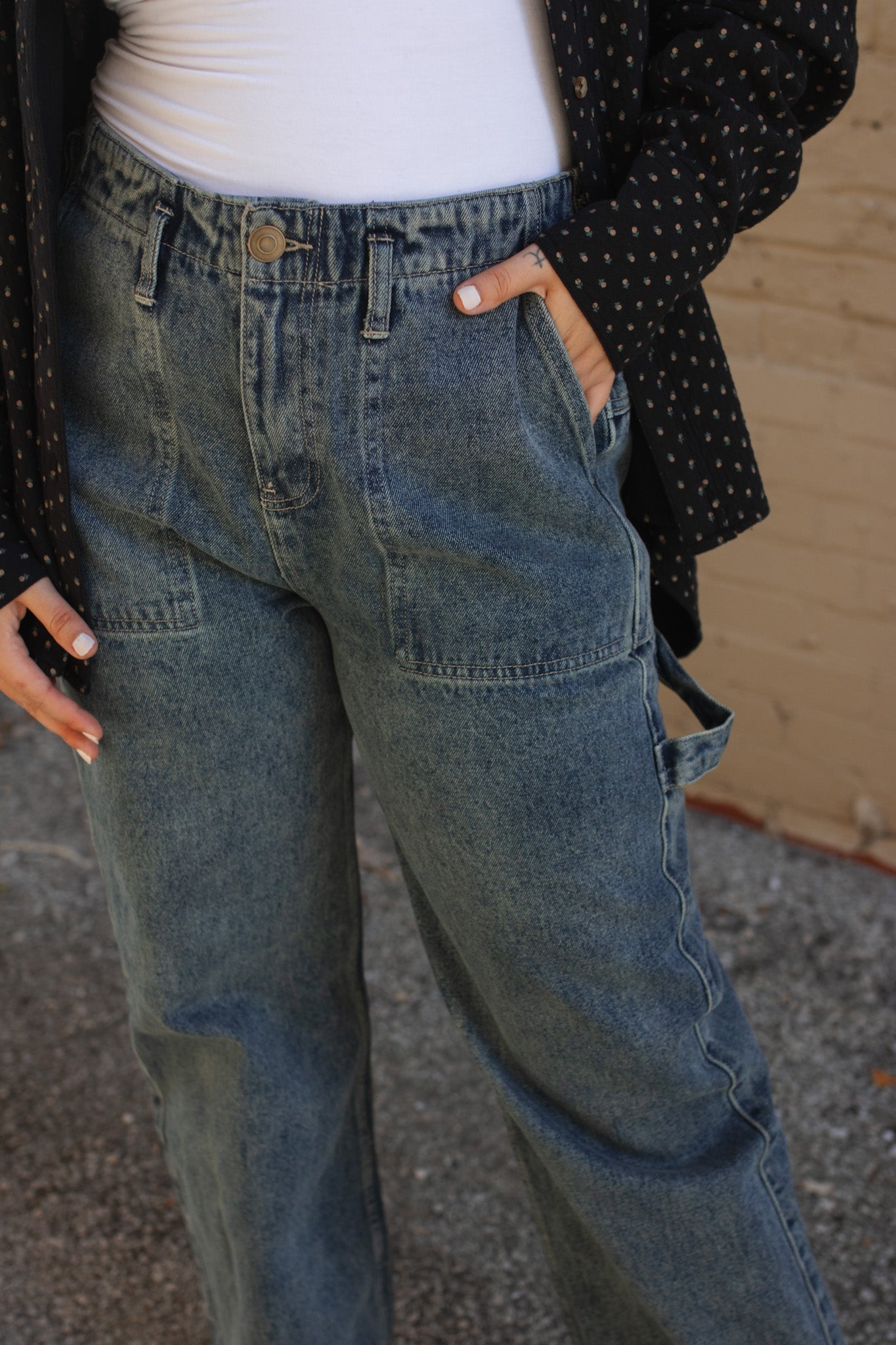 Juliette Washed Wide Leg Jeans