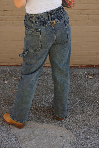 Juliette Washed Wide Leg Jeans