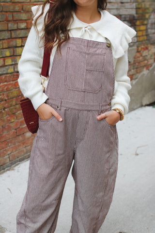 Hollis Striped Barrel Overalls