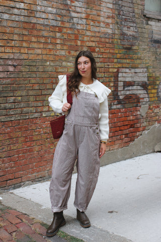 Hollis Striped Barrel Overalls