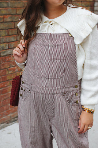 Hollis Striped Barrel Overalls