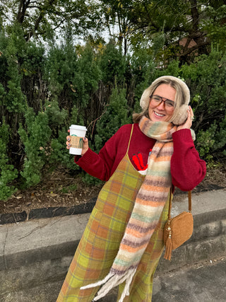 Monica Brushed Stripe Winter Scarf