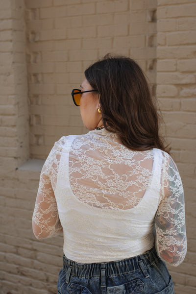 Isla Sheer Floral Mock Neck Top