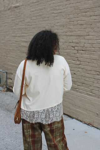Rylie Lace Trim Long Sleeve Tee
