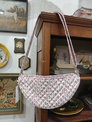 Quilted Block Print Sling Bag