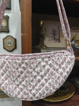 Quilted Block Print Sling Bag
