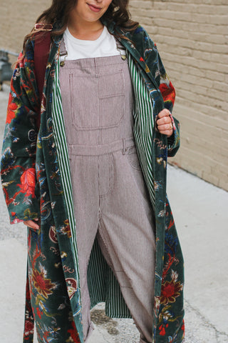 Quincy Floral Velvet Long Duster