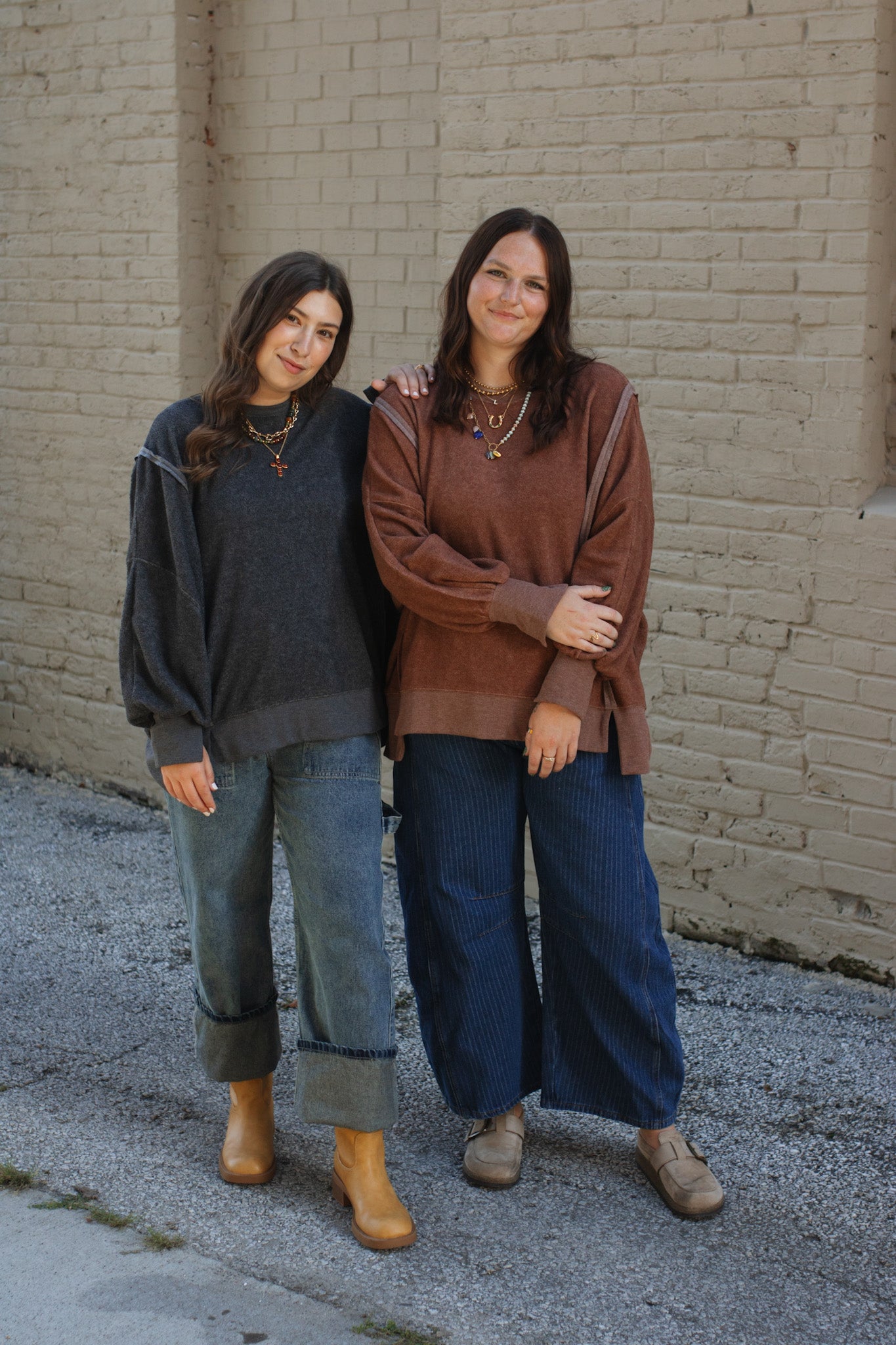 Carly Oversized Fleece Sweatshirt - Chestnut