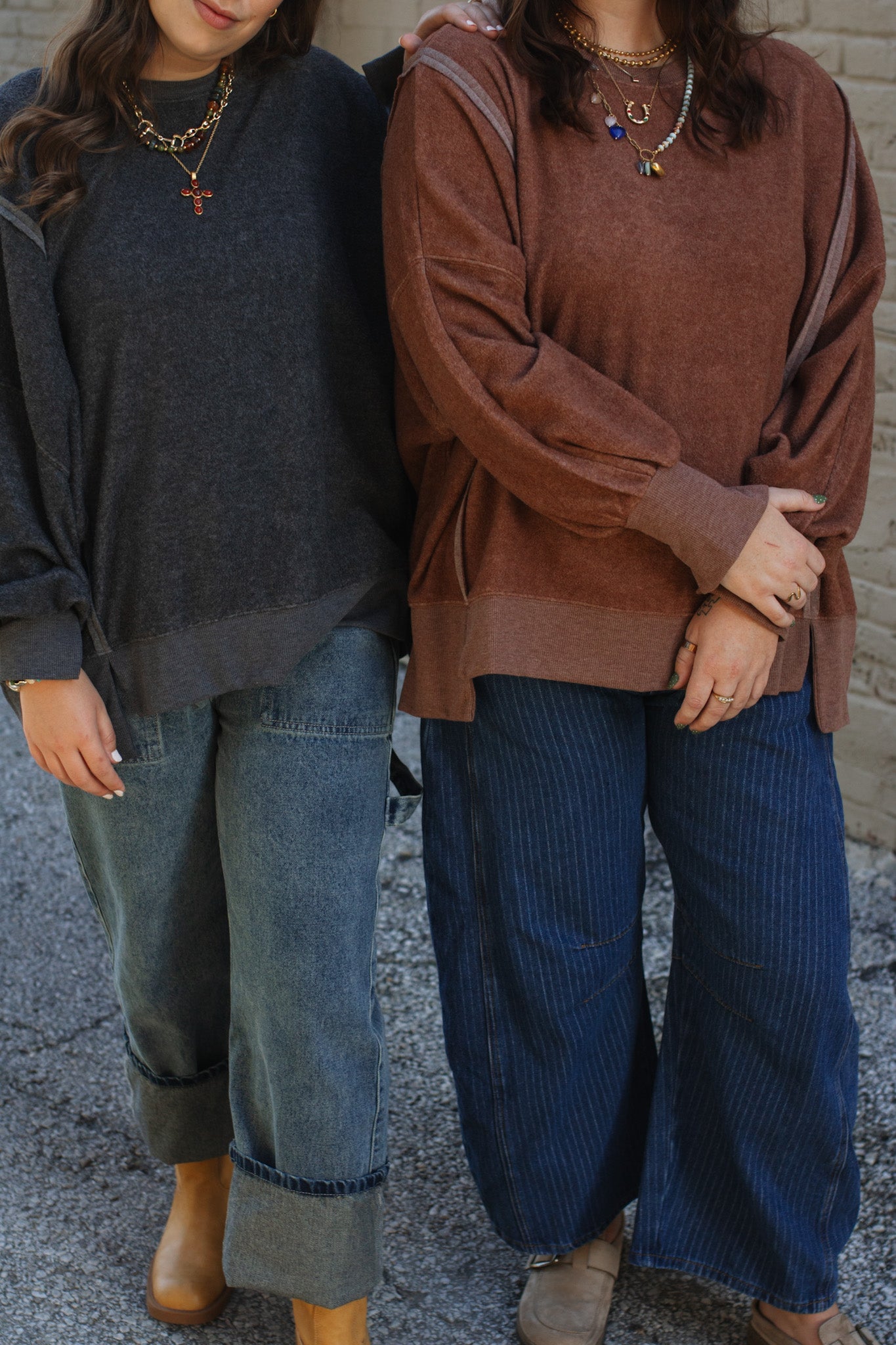 Carly Oversized Fleece Sweatshirt - Chestnut