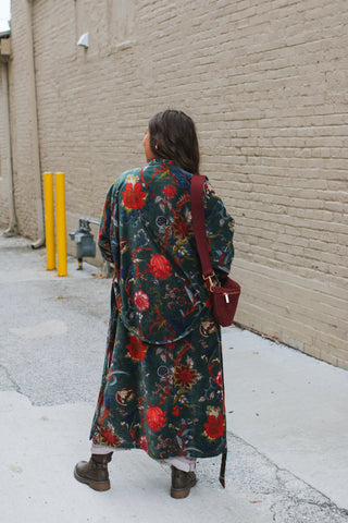 Quincy Floral Velvet Long Duster