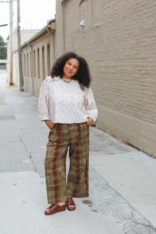 Ava Vintage Floral Button Down Blouse