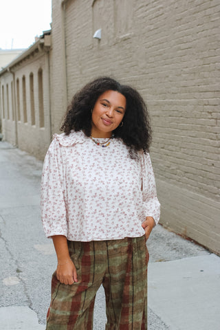 Ava Vintage Floral Button Down Blouse
