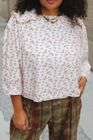Ava Vintage Floral Button Down Blouse