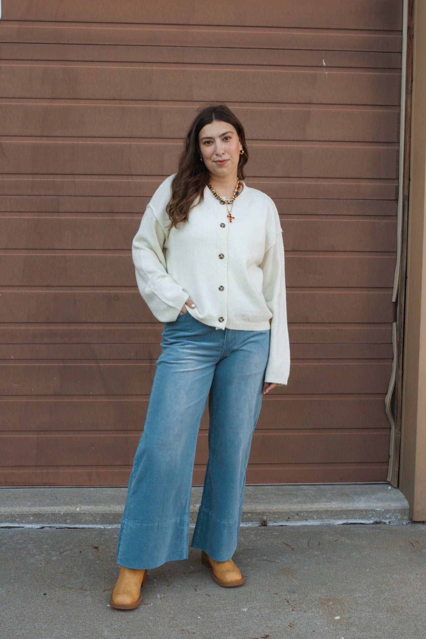 Hazel Button Down Cardigan Sweater - Cream