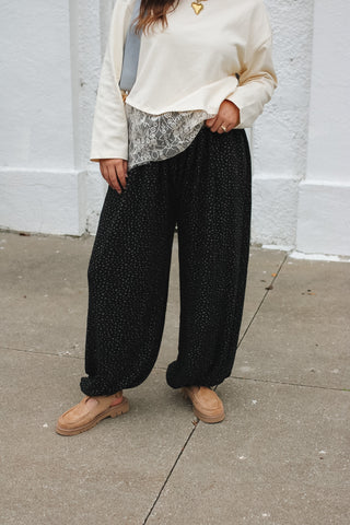 Raegan Micro Floral Ribbed Knit Joggers