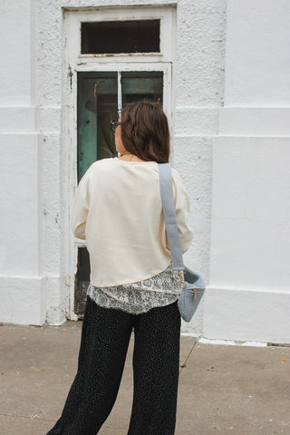 Rylie Lace Trim Long Sleeve Tee