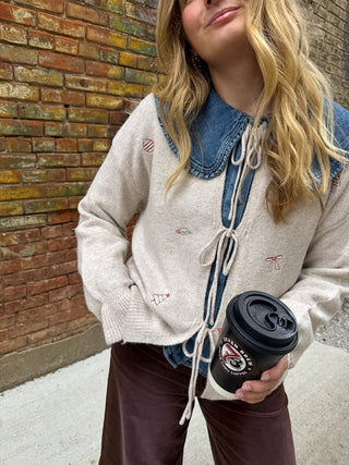 Remy Embroidered Holiday Icon Cardigan
