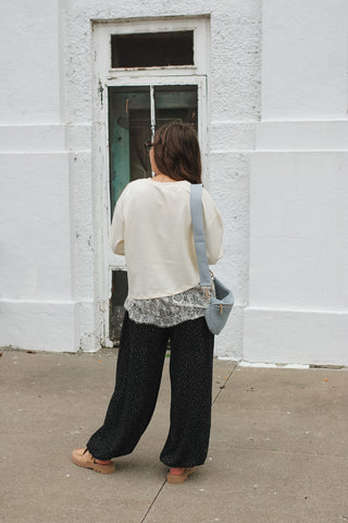 Raegan Micro Floral Ribbed Knit Joggers