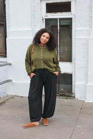 Raegan Micro Floral Ribbed Knit Joggers