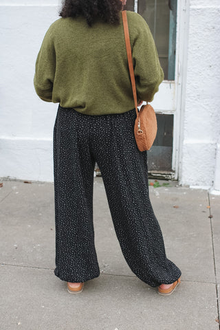 Raegan Micro Floral Ribbed Knit Joggers