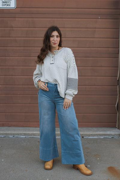 Maxine Mineral Washed Dot Button-Up
