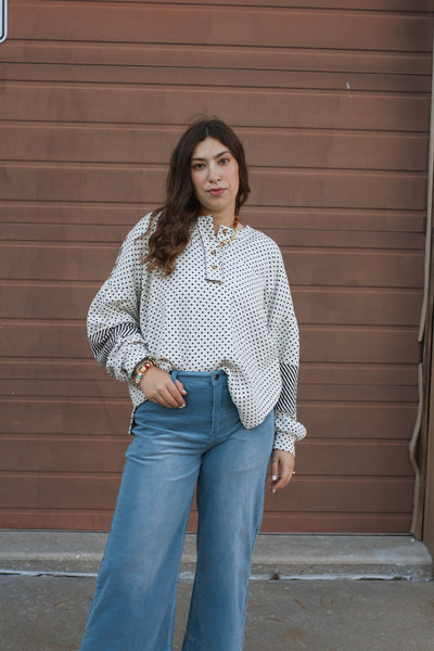 Maxine Mineral Washed Dot Button-Up