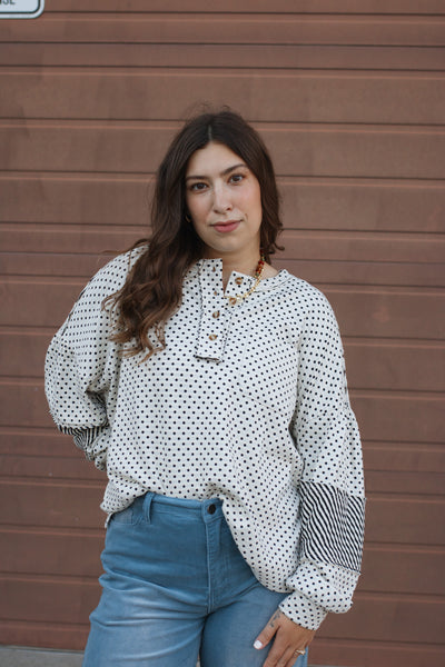 Maxine Mineral Washed Dot Button-Up