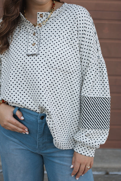Maxine Mineral Washed Dot Button-Up
