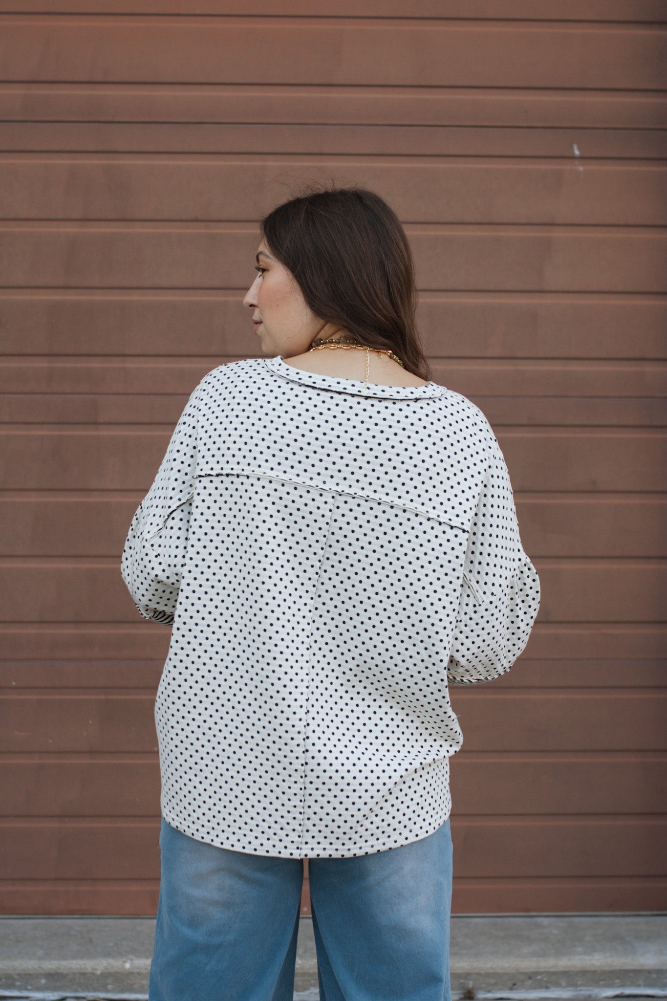 Maxine Mineral Washed Dot Button-Up