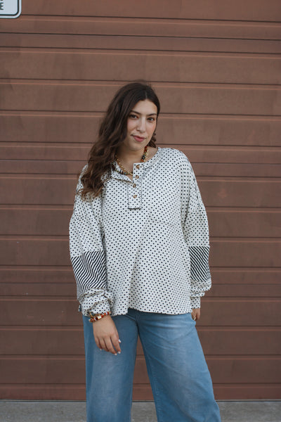 Maxine Mineral Washed Dot Button-Up